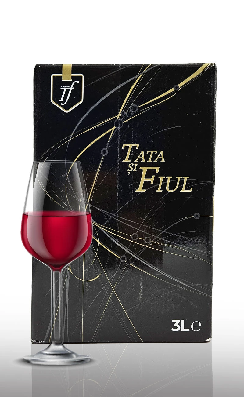 Vin rosu demisec, Tata si Fiul Merlot, Babeasca Neagra Bag in Box 3L
